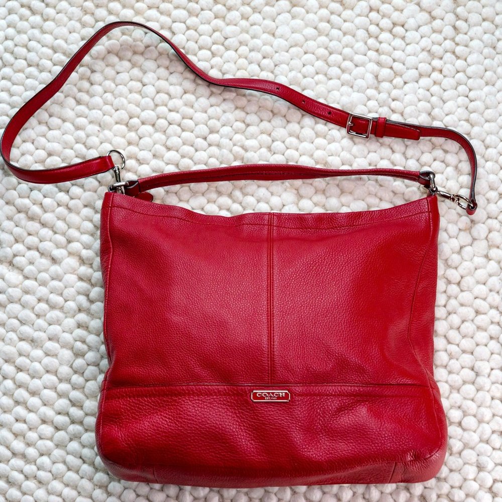 Beautiful Red Coach Purse - Park Leather Shoulder Bag